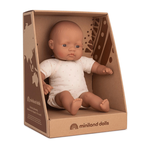 miniland babypop latin met zacht lijfje - 32 cm | 8231368 | 2