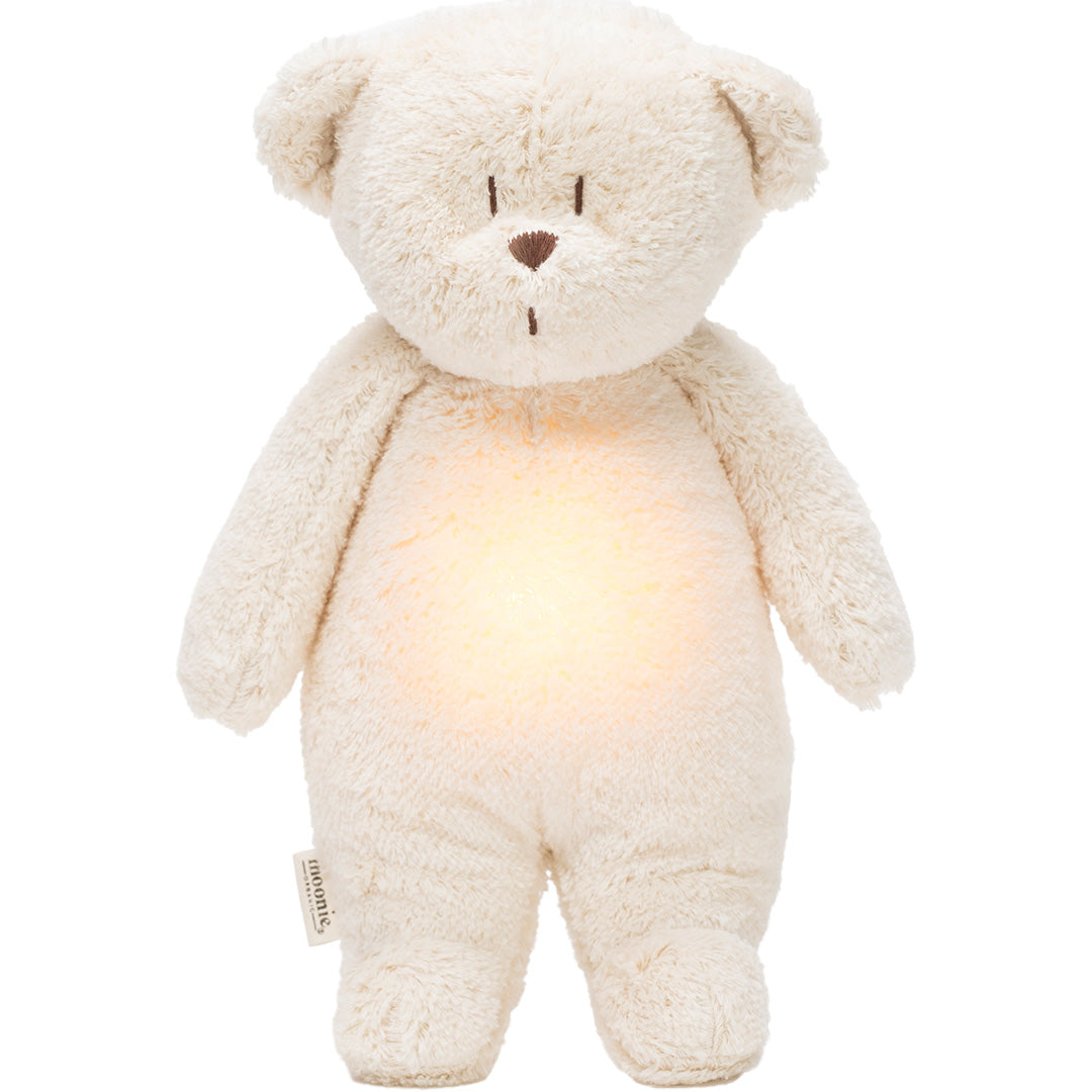 moonie 2.0 next gen knuffelbeer met nachtlamp en geluid - polar natur - 28 cm | MPO2 | 0