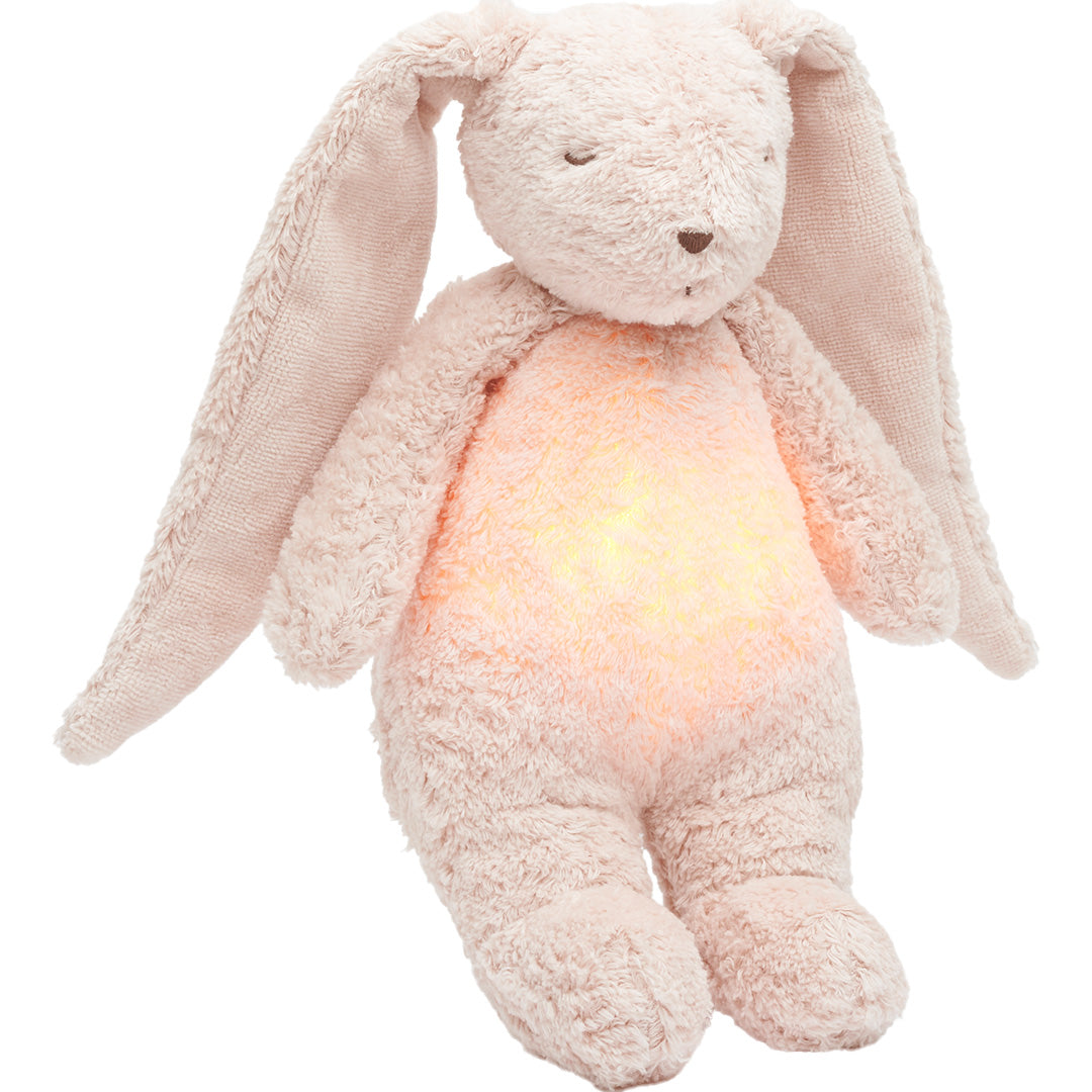 moonie 2.0 next gen knuffelkonijn met nachtlamp en geluid - rose natur - 28 cm | KRO2 | 0