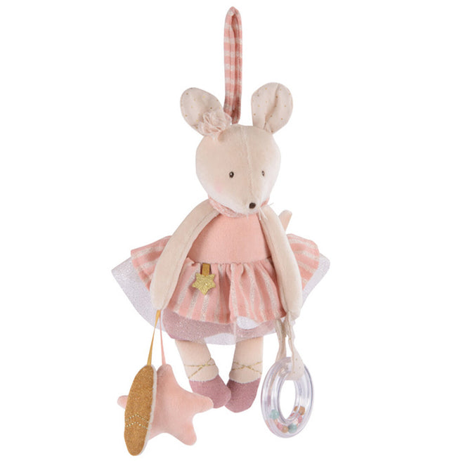 moulin roty activiteitenknuffel hanger muis la petite école de danse - 34 cm | 667080  | 0
