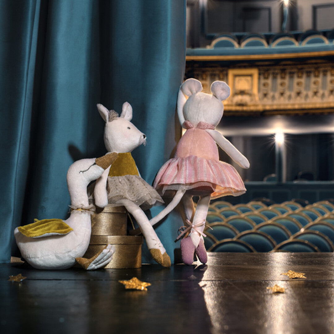 moulin roty knuffelmuis la petite école de danse - goud - 31 cm | 667029 | 2