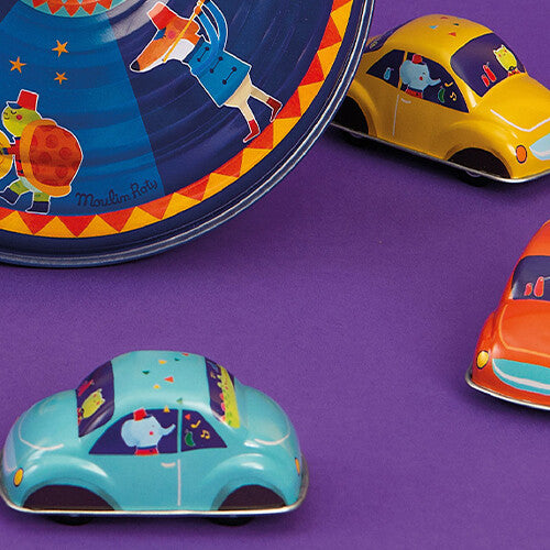 moulin roty pull-back auto fanfare - assorti  | 720396 | 5