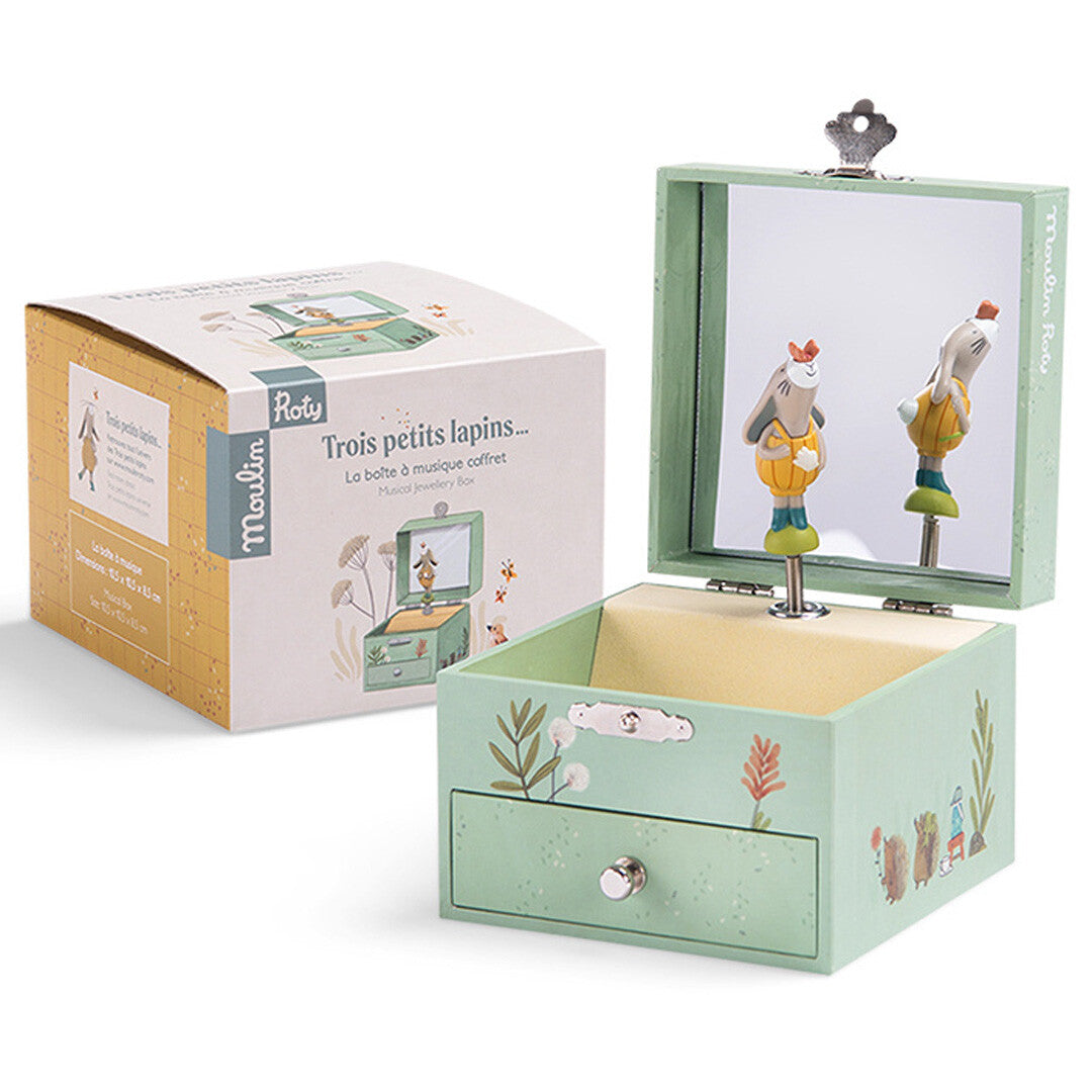 moulin roty sieradendoosje met muziek trois petits lapins | 678106 | 1