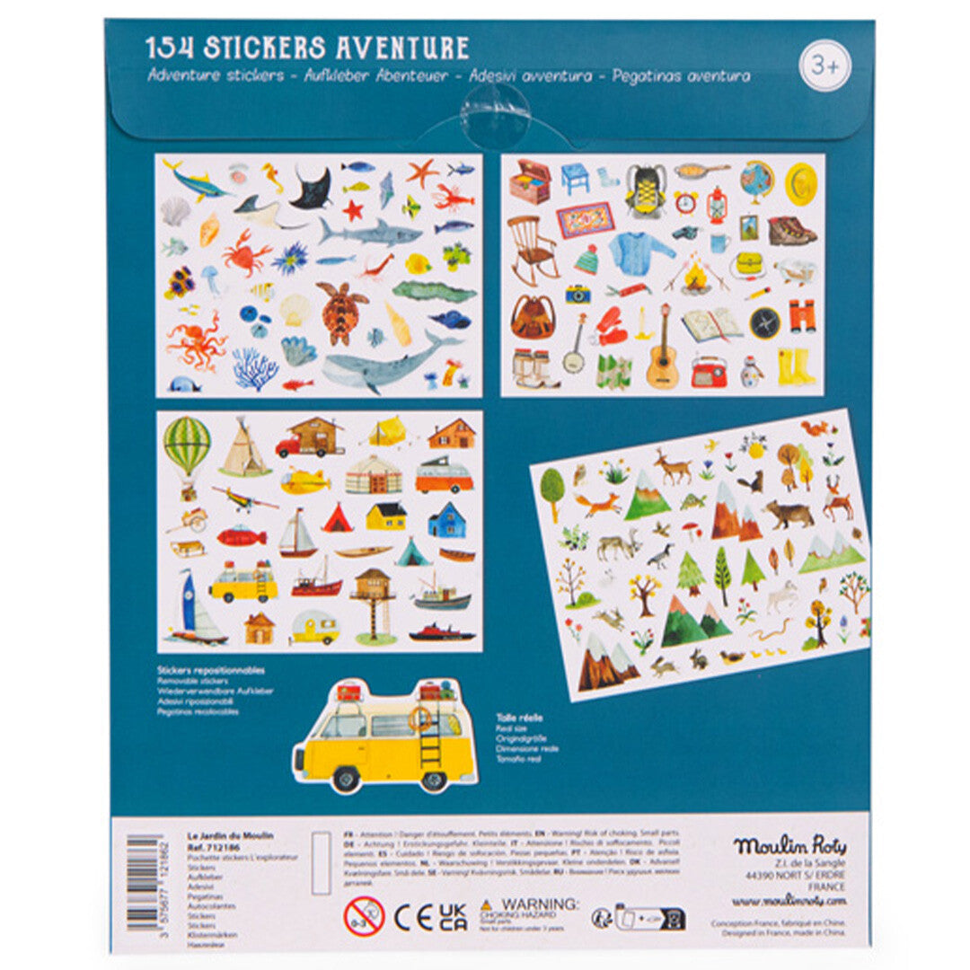 moulin roty stickerset de ontdekker le jardin du moulin - 154st | 712186 | 2