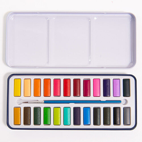 moulin roty waterverf met penseel - 24 kleuren  | 713136 | 1