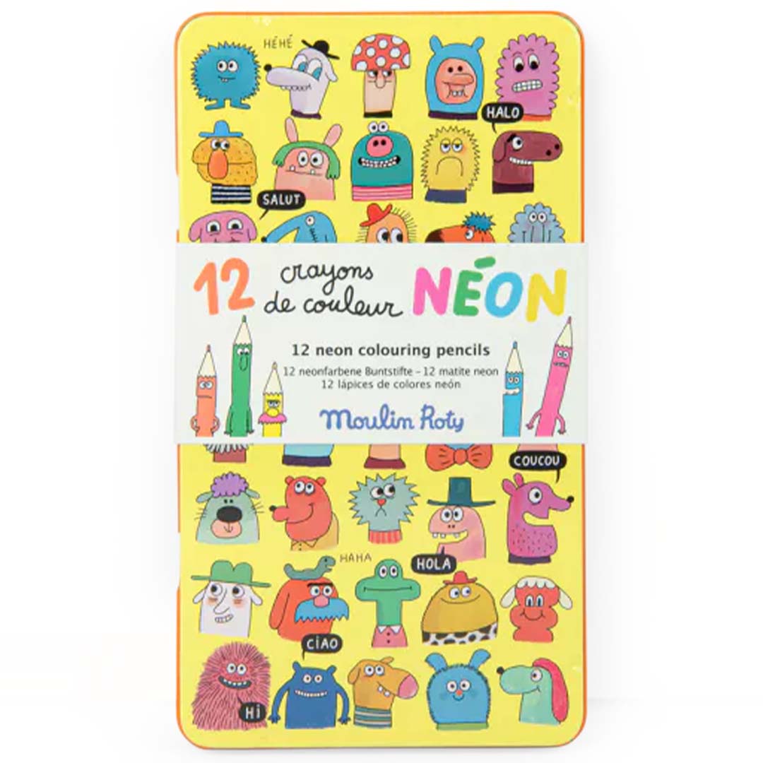 moulin roty kleurpotloden les schmouks - neon - 12st | 716608 | 4