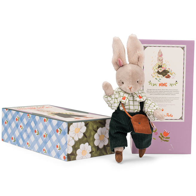 moulin roty knuffelkonijn les minouchkas - nine - 25,5 cm | 681027 | 1
