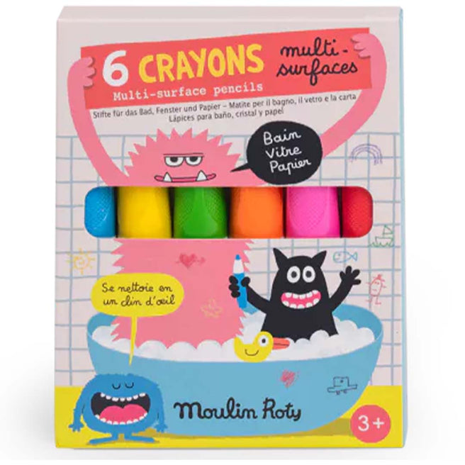 moulin roty krijtjes voor diverse ondergronden les schmouks - 6st | 716611 | 1