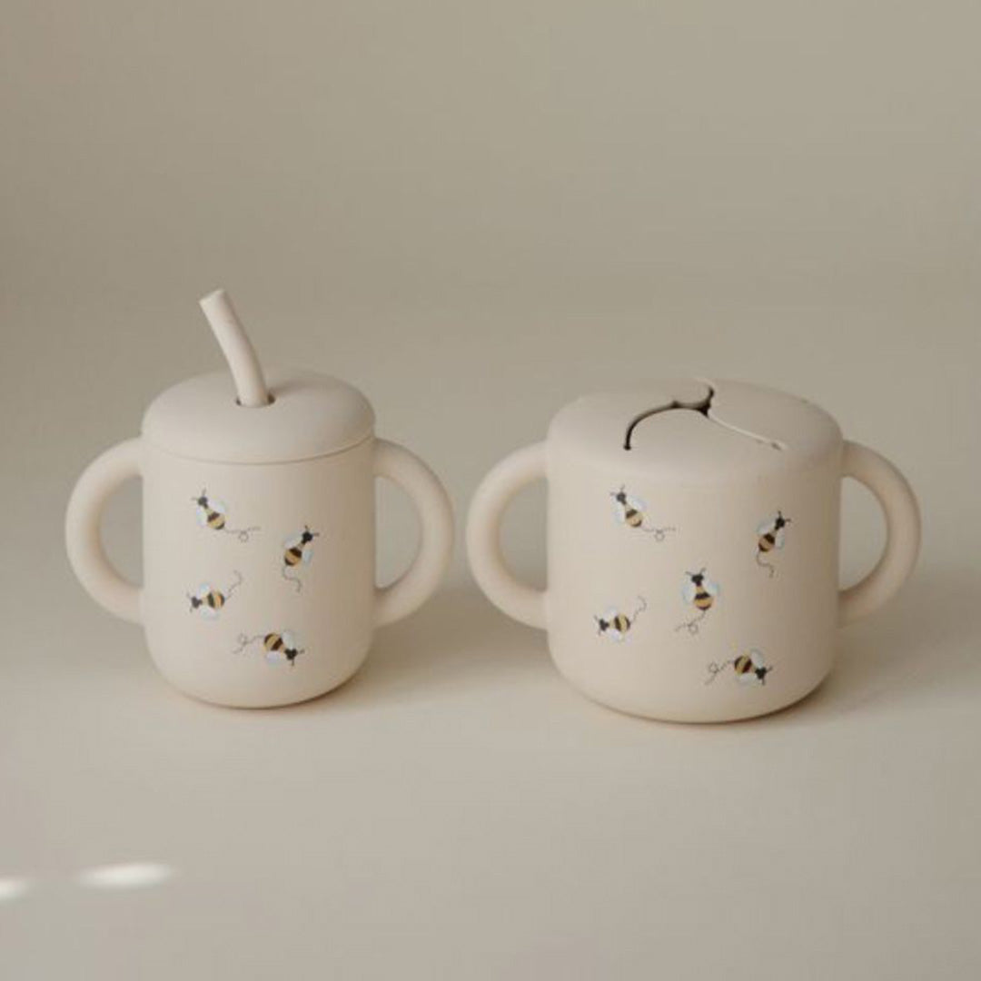 mushie tasse à collation en silicone - abeilles