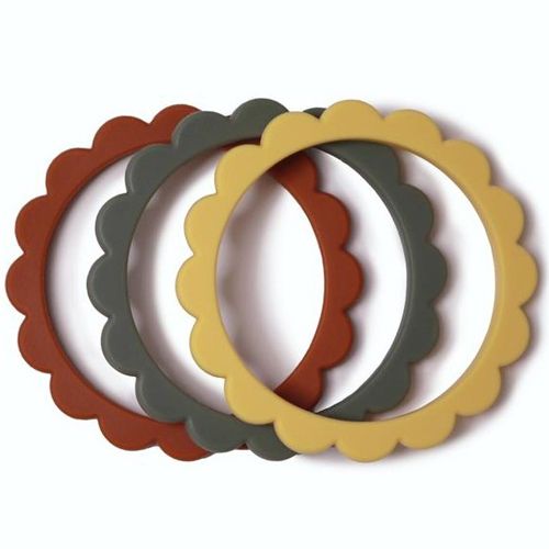 mushie bijtring armband - clay-dried thyme-sunshine - 3st | 70.027.05 | 0
