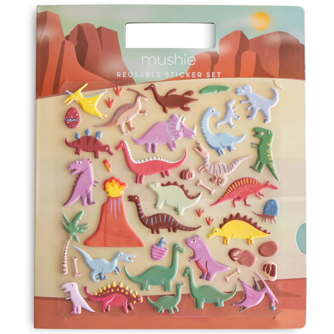 mushie herbruikbare 3D stickers met achtergrond - dino's | 70.079.01 | 0