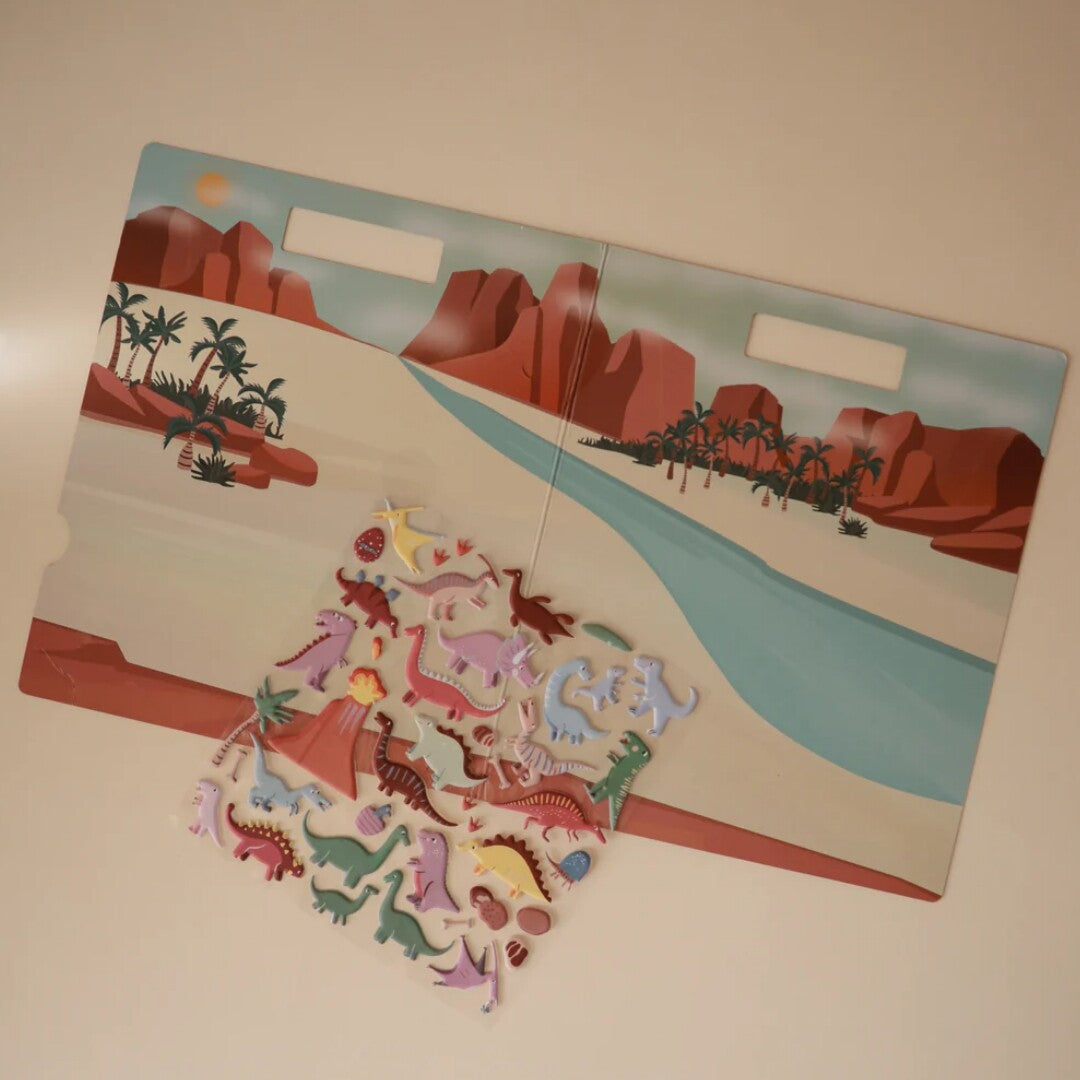 mushie herbruikbare 3D stickers met achtergrond - dino's | 70.079.01 | 2