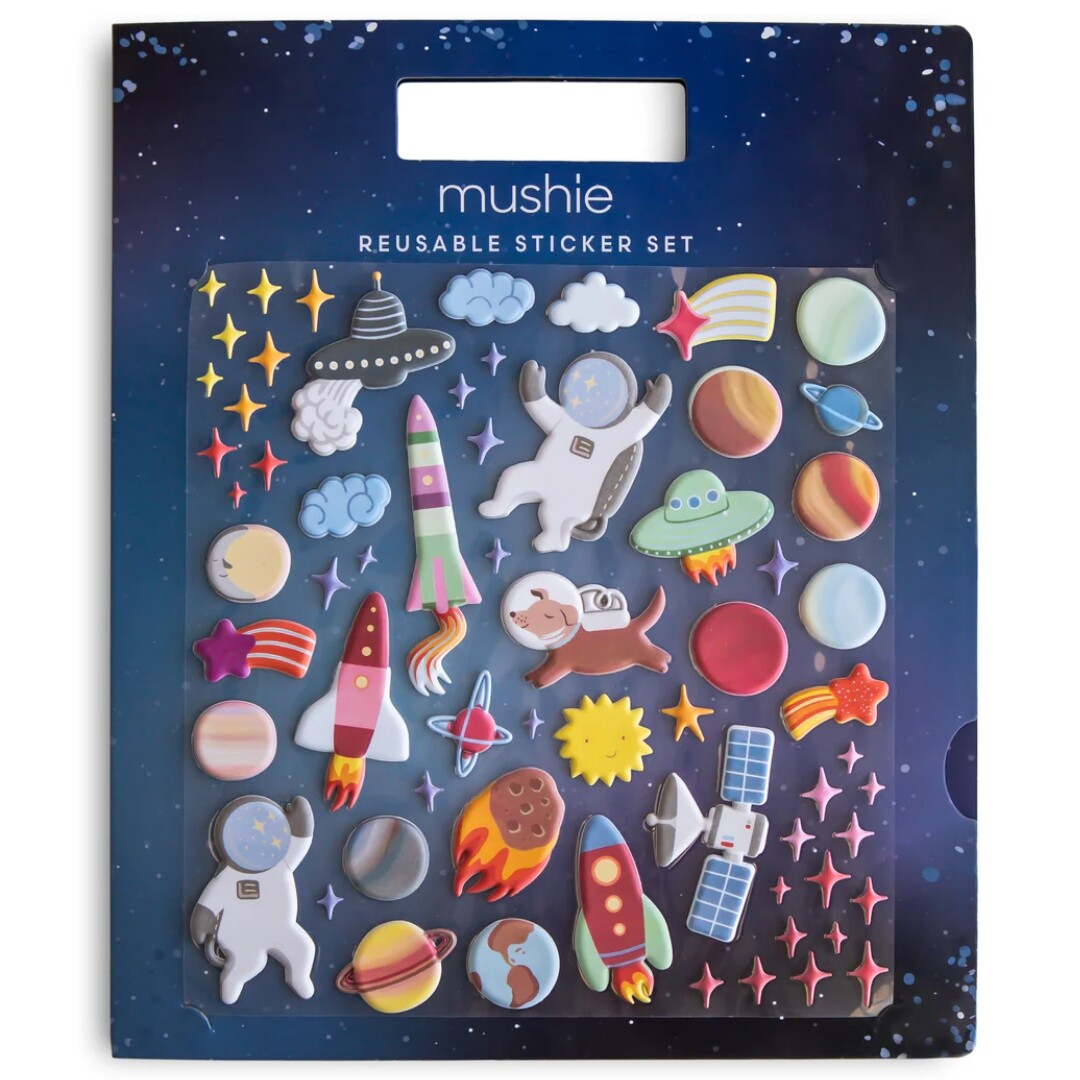 mushie herbruikbare 3D stickers met achtergrond - ruimtevaart | 70.079.02 | 0