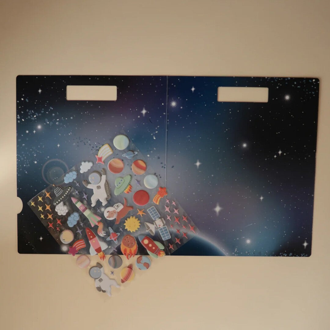 mushie herbruikbare 3D stickers met achtergrond - ruimtevaart | 70.079.02 | 2