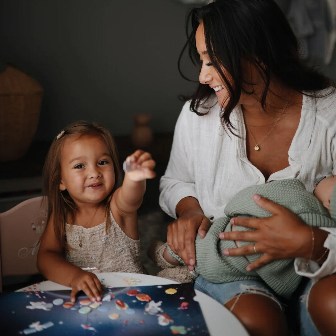 mushie herbruikbare 3D stickers met achtergrond - ruimtevaart | 70.079.02 | 3