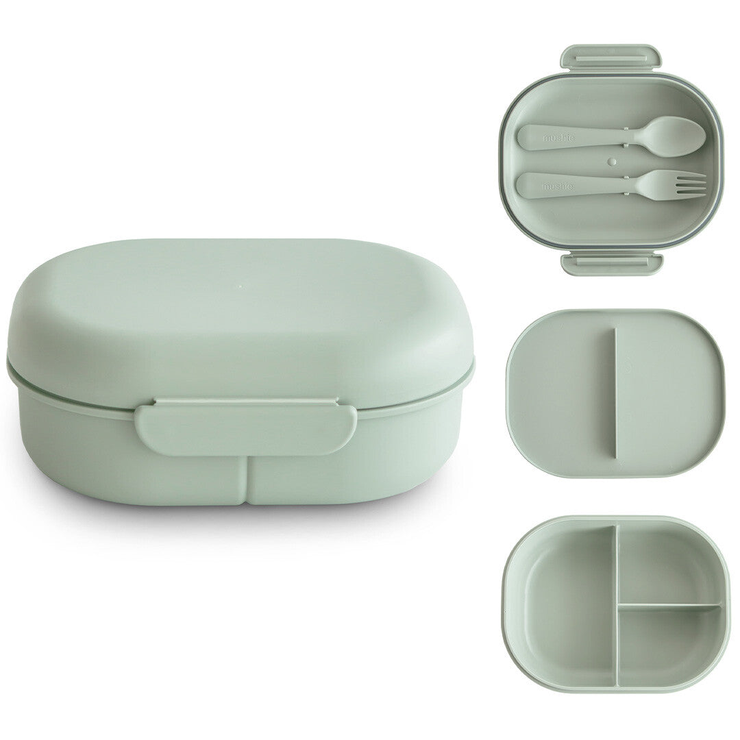 mushie lunchbox met bestek - sage | 70.063.03 | 0