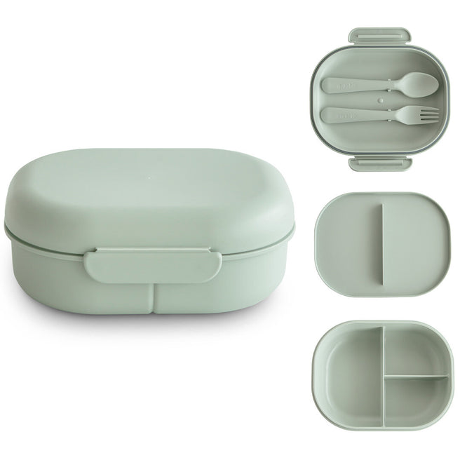 mushie lunchbox met bestek - sage | 70.063.03 | 0