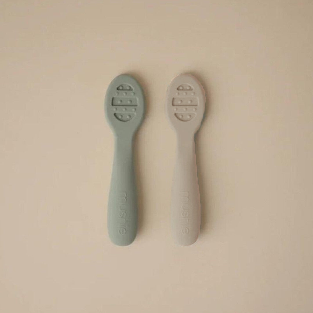 mushie sensorische babylepel - cambridge blue - shifting sands - 2st | 70.089.01  | 3