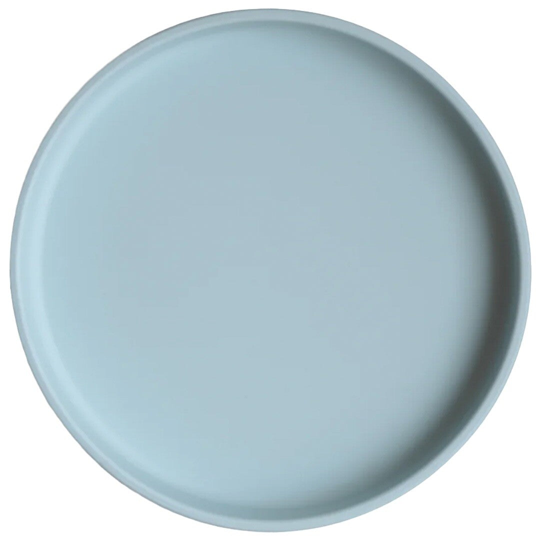 mushie siliconen bord met zuignap - powder blue | 70.704.41 | 1