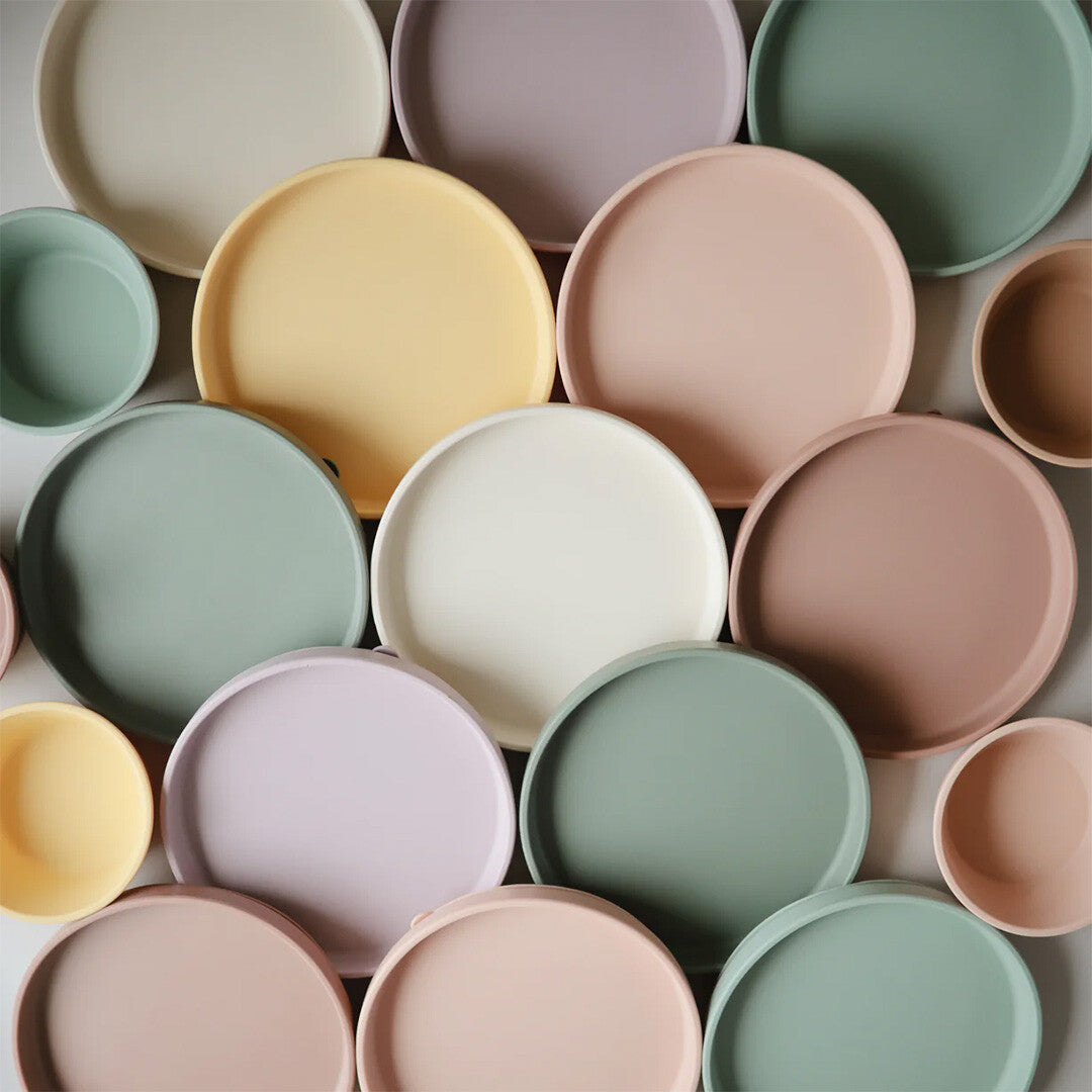 mushie siliconen bord met zuignap - soft lilac | 70.704.42 | 2