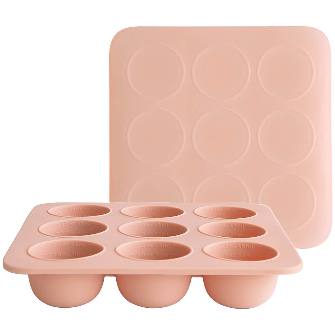 mushie siliconen invriesvorm babyvoeding - 9x45 ml - blush  | 70.081.02  | 0