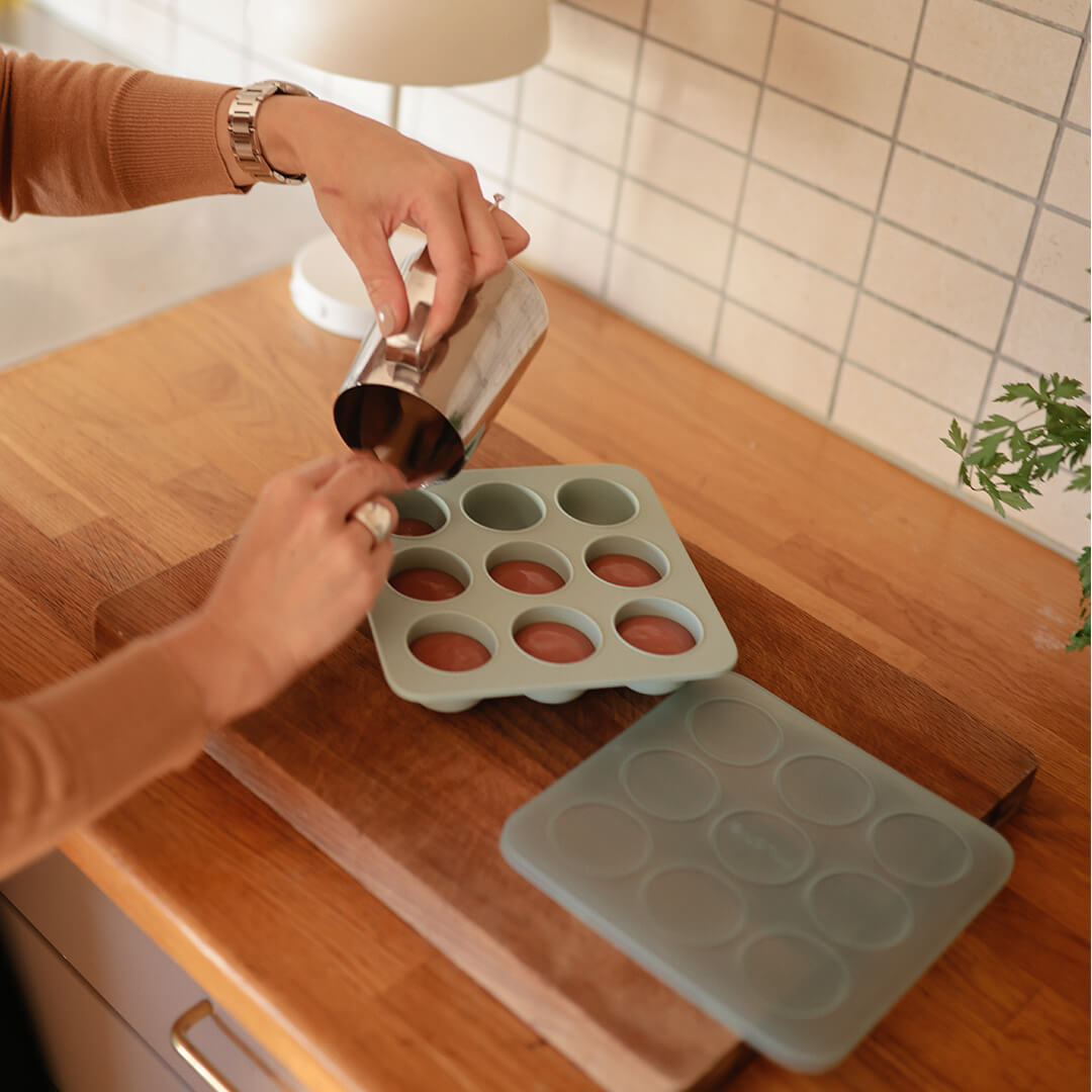 mushie siliconen invriesvorm babyvoeding - 9x45 ml - cambridge blue | 70.081.01 | 2