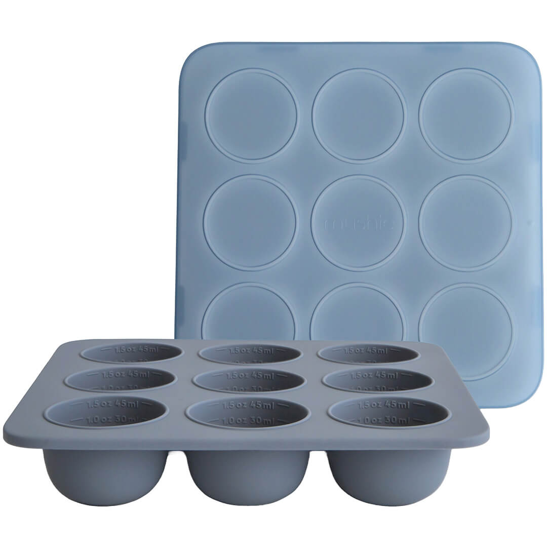 mushie siliconen invriesvorm babyvoeding - 9x45 ml - tradewinds | 70.081.03  | 0
