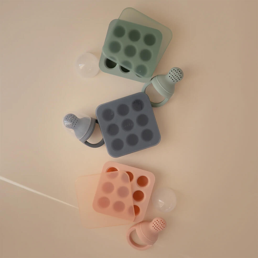 mushie siliconen invriesvorm voor fruitspeen - blush | 70.092.03 | 3