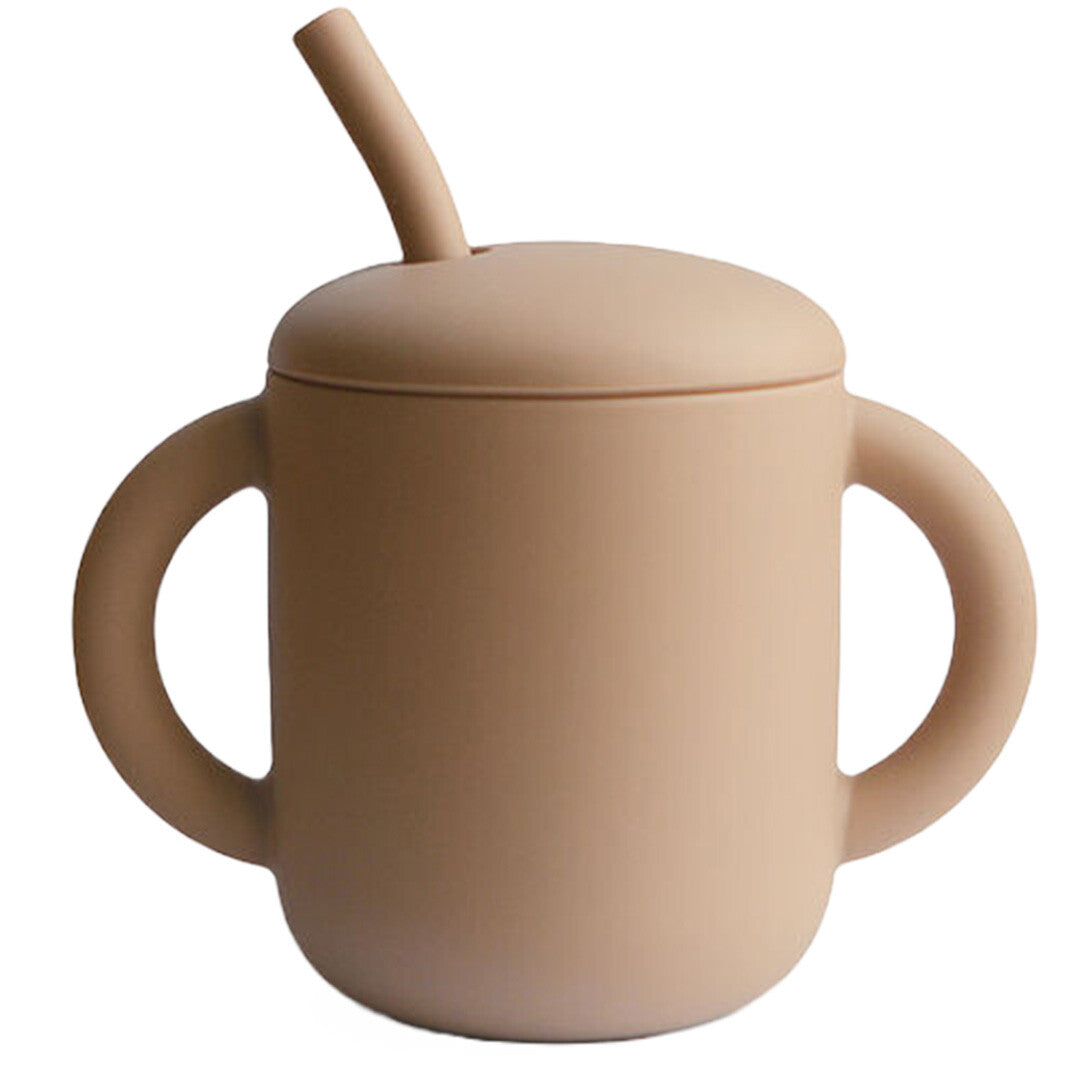 mushie siliconen kinderbeker met rietje - natural  | 70.051.01 | 0