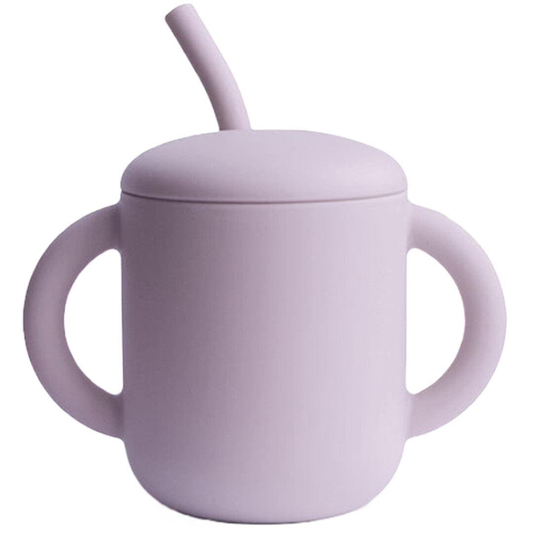 mushie siliconen kinderbeker met rietje - soft lilac  | 70.051.42 | 0