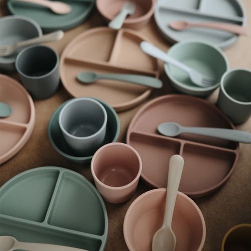 mushie siliconen kinderkom met zuignap - cloudy mauve | 70.018.12 | 3