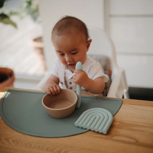 mushie siliconen kinderkom met zuignap - cloudy mauve | 70.018.12 | 5