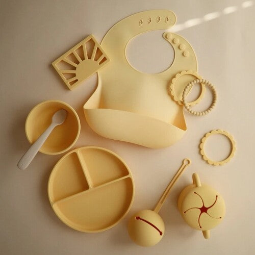 mushie siliconen kinderkom met zuignap - daffodil | 70.018.44 | 2