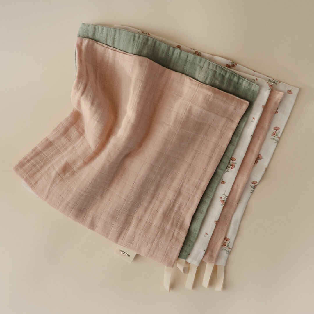 mushie washandjes pink flowers - 5st   | 70.713.01 | 1