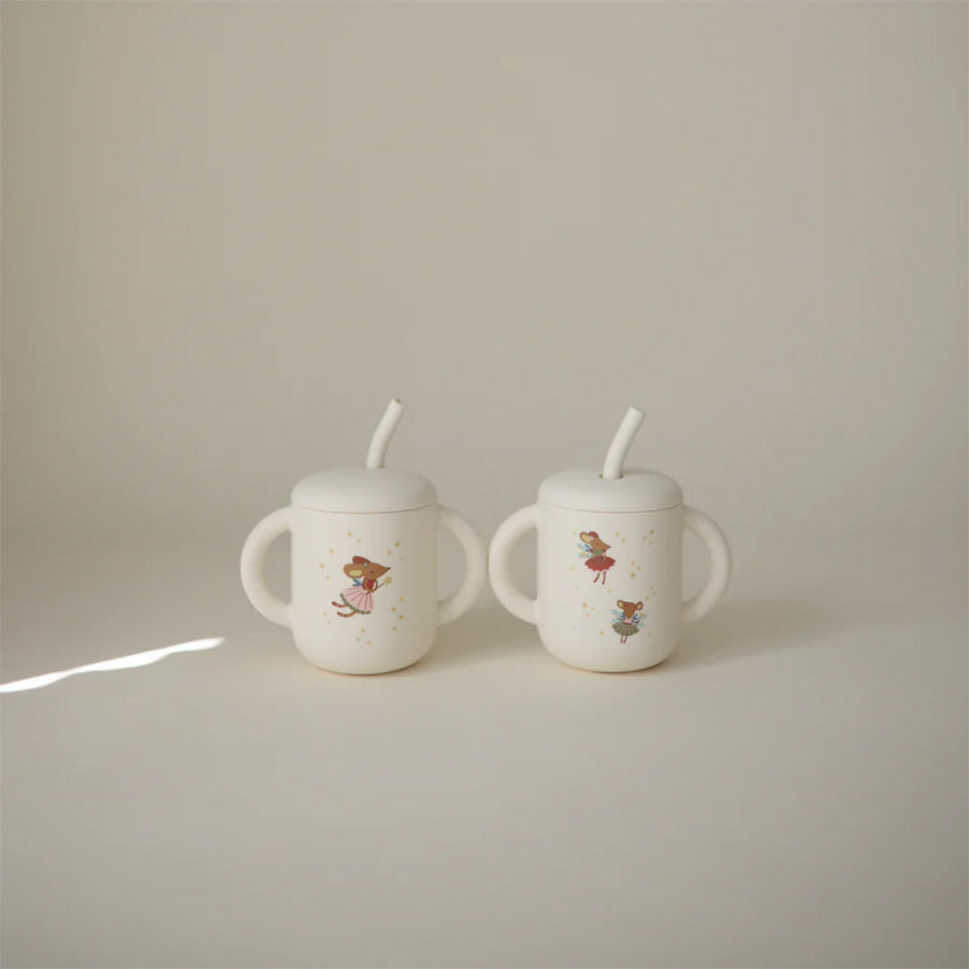 mushie siliconen kinderbeker met rietje - fairy mice | 70.051.33 | 3