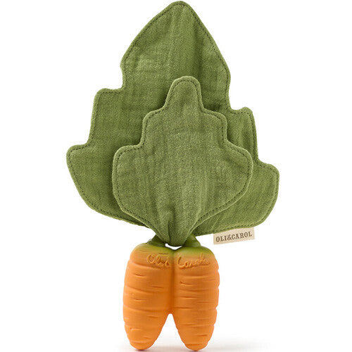 oli & carol knuffeldoek en bijtspeeltje wortel cathy | L-MINDOU-CARROT | 0