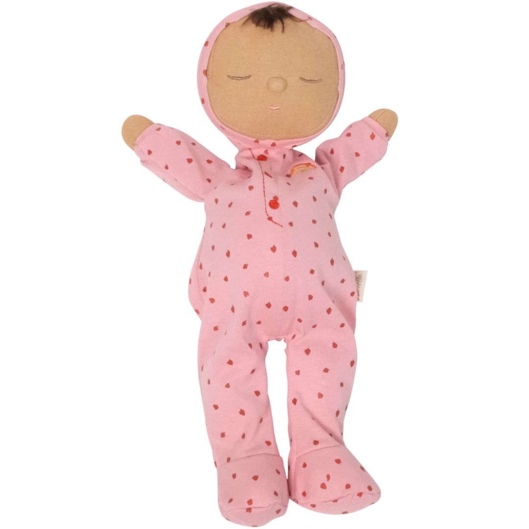olli ella lappenpop dozy dinkum doll - pip - strawberry - 32 cm  | OEKDOZDOZ-ST-O | 0