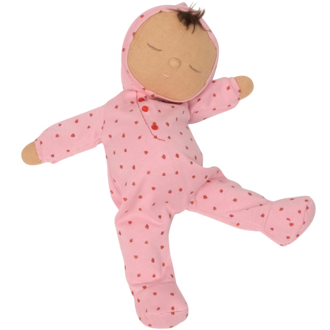 olli ella lappenpop dozy dinkum doll - pip - strawberry - 32 cm  | OEKDOZDOZ-ST-O | 3