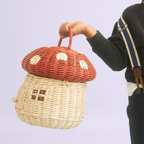 olli ella opbergmand en poppenhuis paddenstoel - rood - 28 cm | OEKTOY-MSH-RE-O | 7