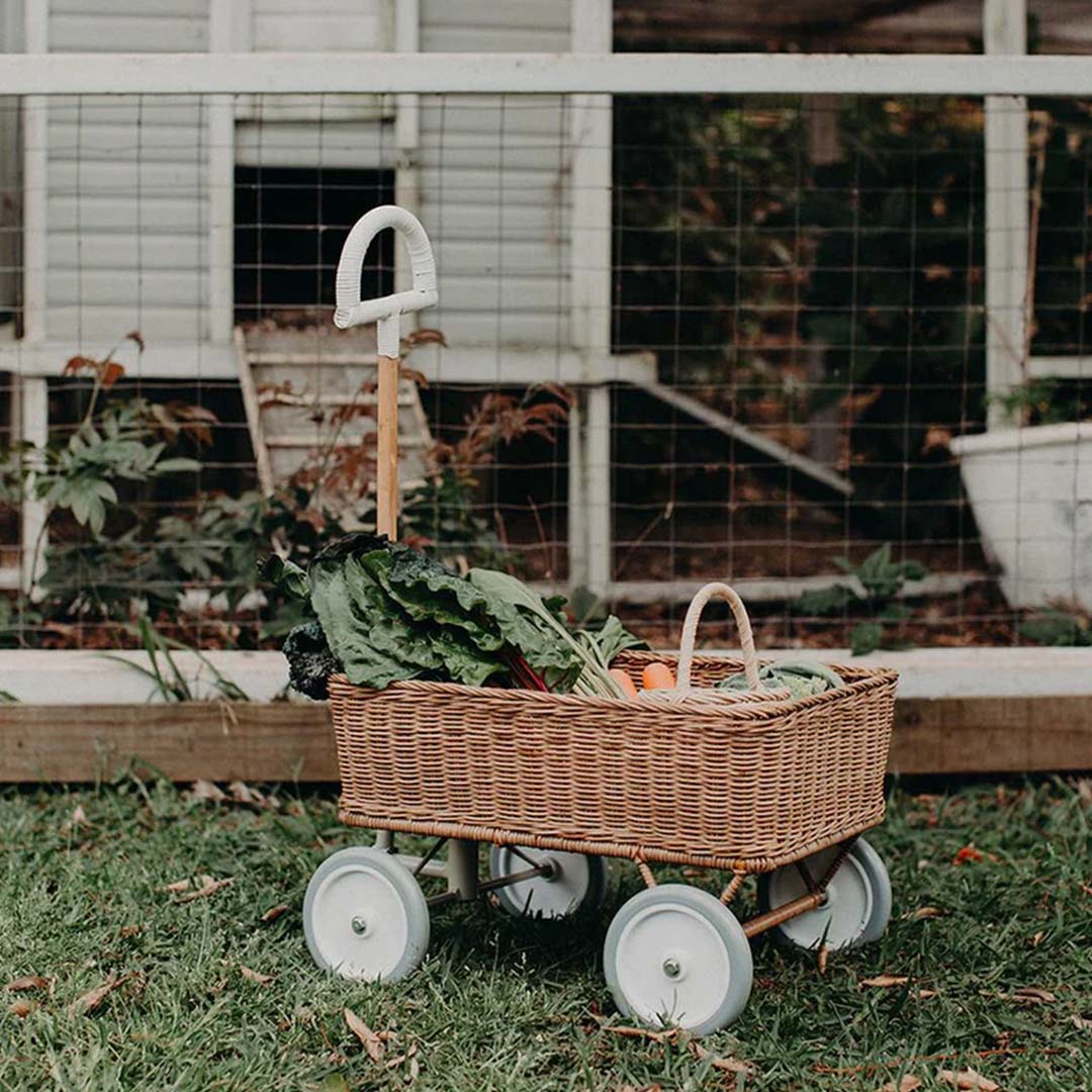 olli ella gevlochten trekwagen wonder wagon - naturel  | OEKTOY-WW-NA-O | 2