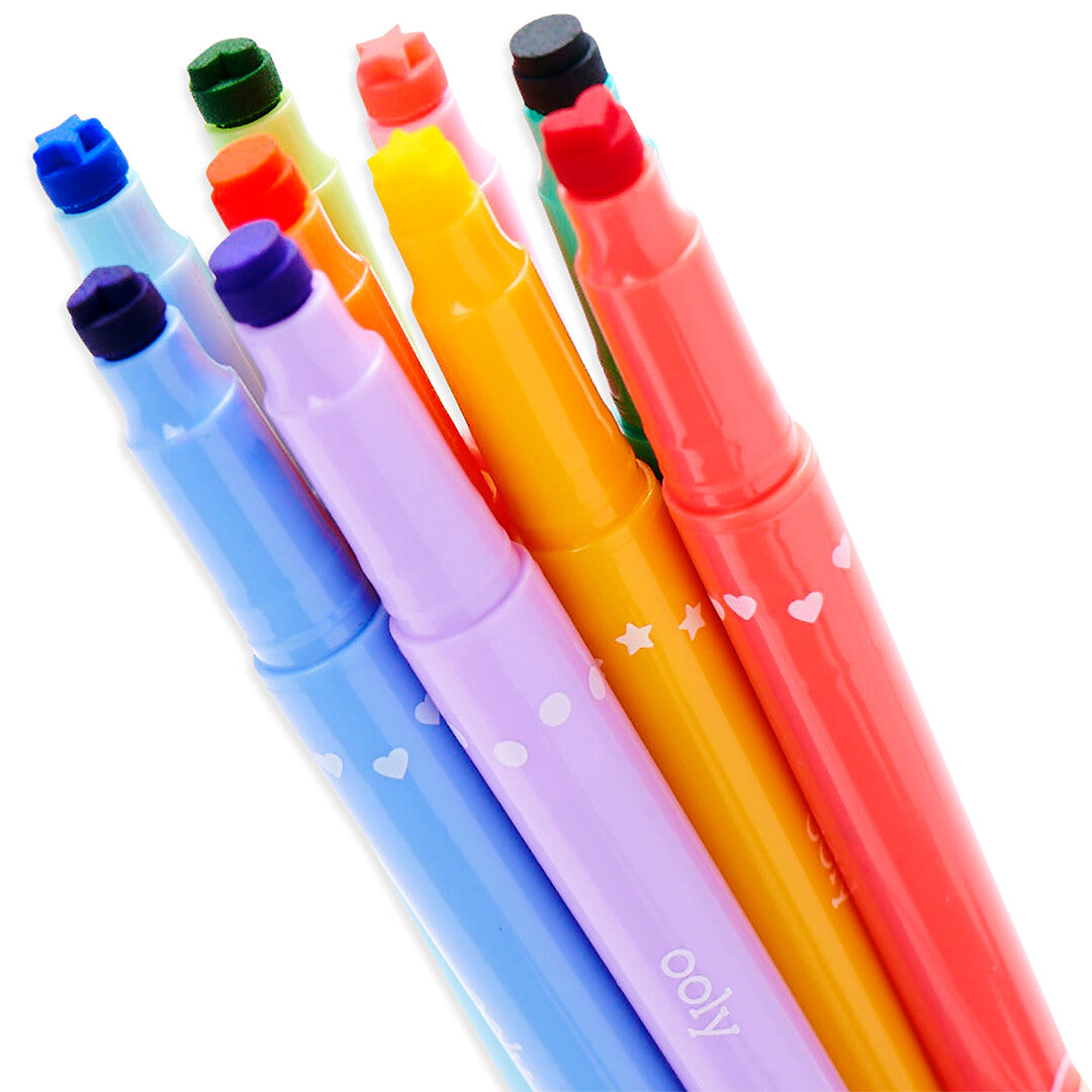 ooly dubbelzijdige viltstiften en stempelmarkers - 9st | 02.130-092 | 2