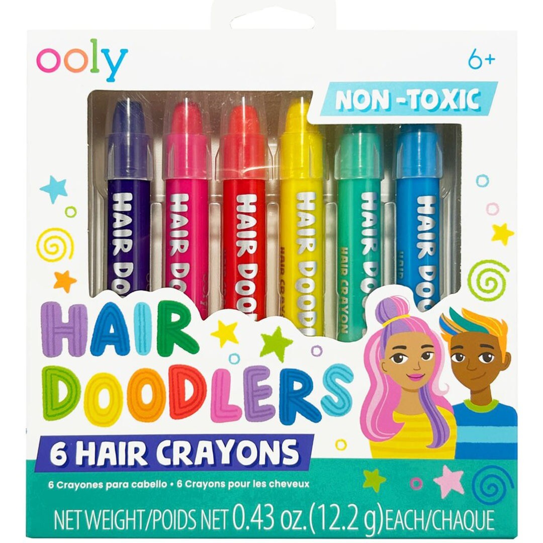 ooly haarkrijt hair doodlers - 6st | 02.133-117 | 0