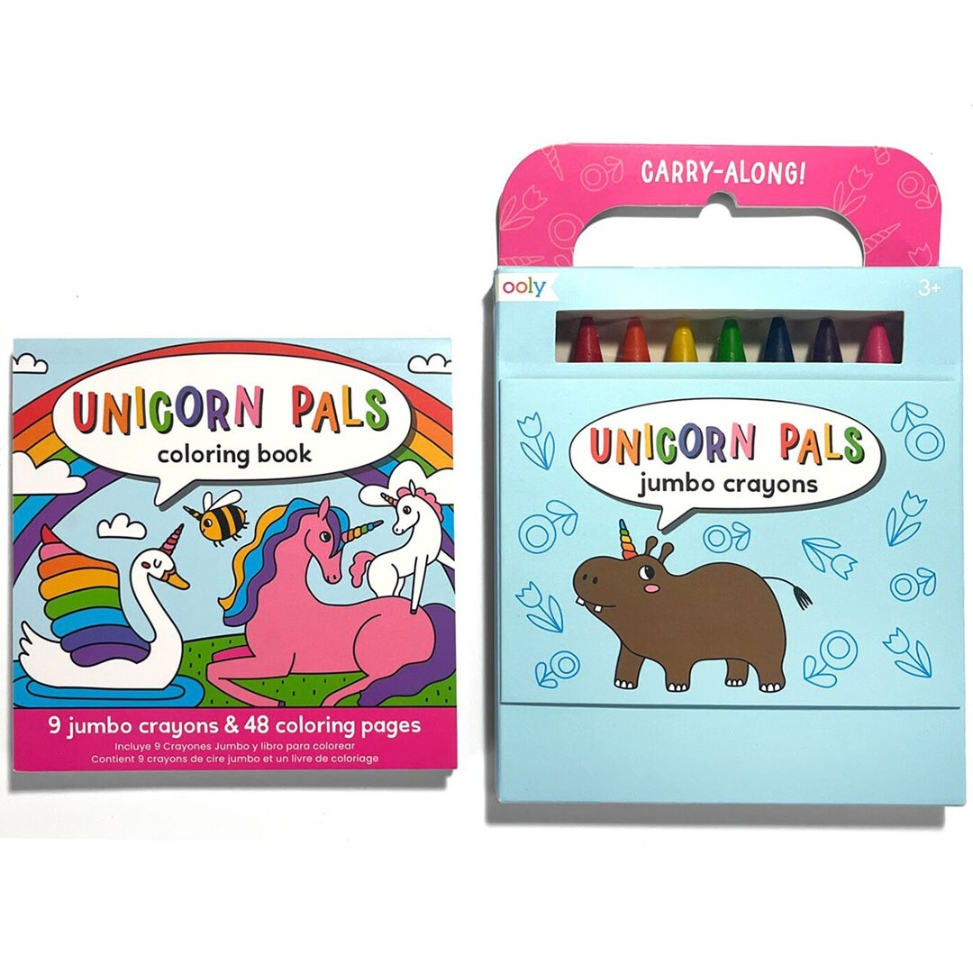 ooly kleurboek met waskrijtjes unicorn pals - 9st | 02.138-026 | 3