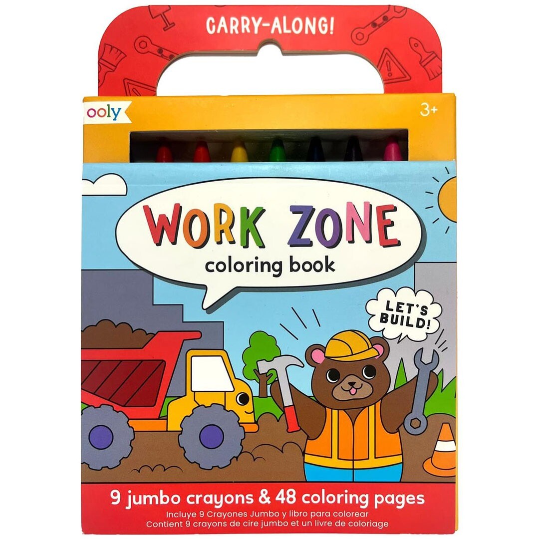 ooly kleurboek met waskrijtjes workzone - 9st | 02.138-027 | 0