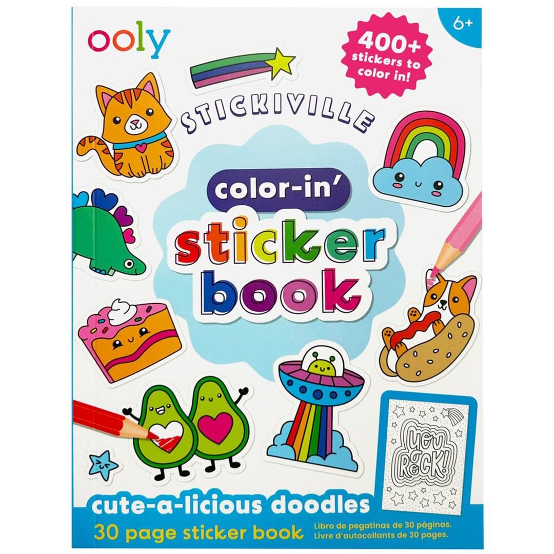 ooly kleurboek stickers - cute-a-licious doodles | 02.120-231 | 0