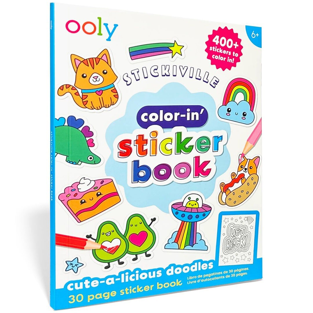 ooly kleurboek stickers - cute-a-licious doodles | 02.120-231 | 3