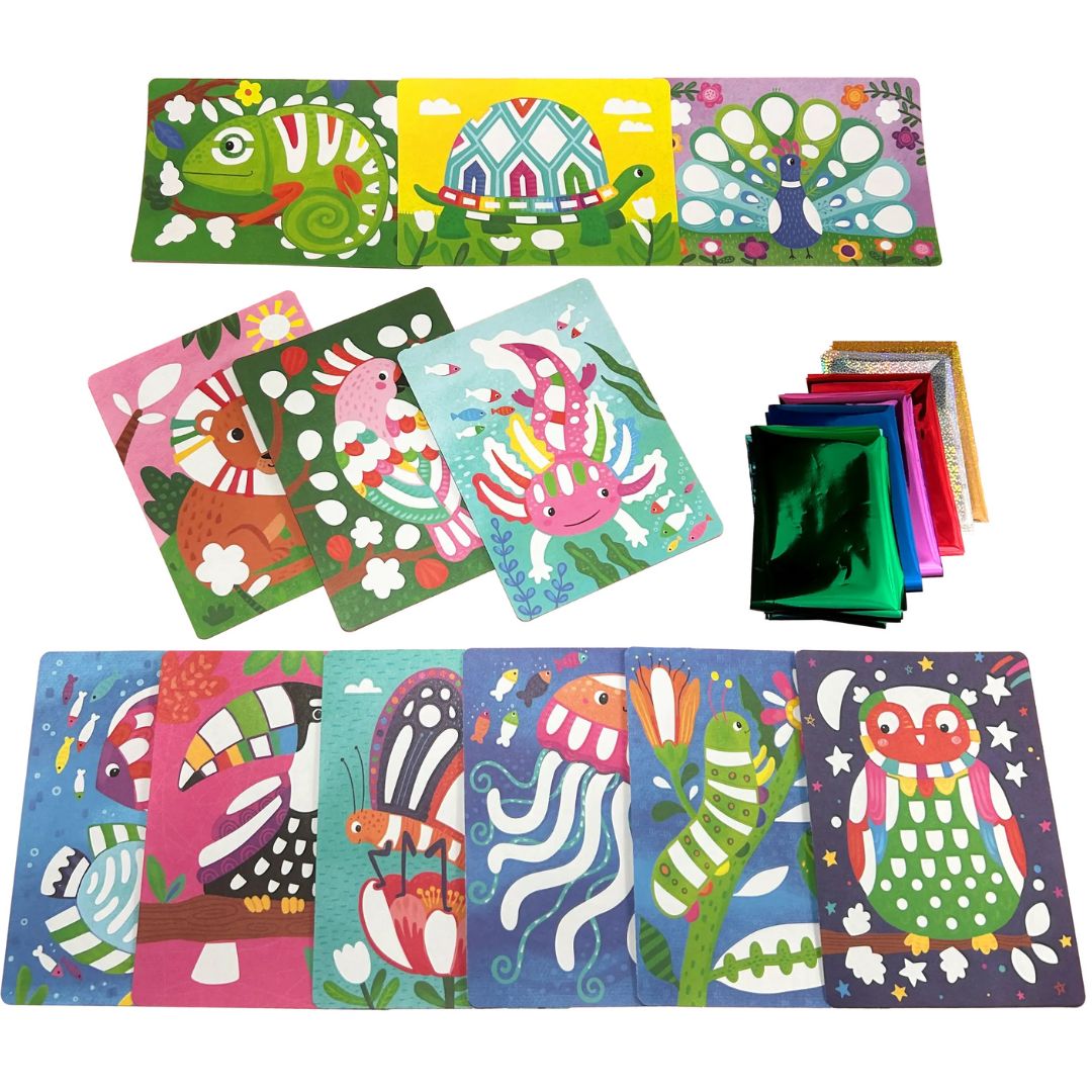 ooly knutselset foil-tastic - awesome animals | 02.161-130 | 2