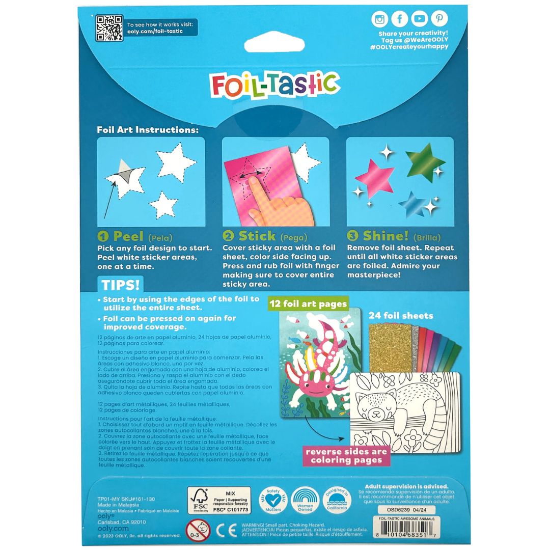 ooly knutselset foil-tastic - awesome animals | 02.161-130 | 3