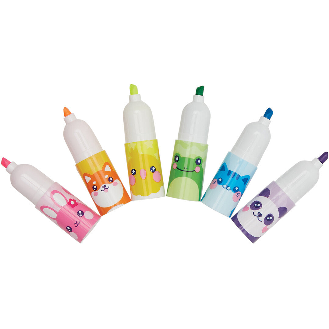 ooly stapelbare mini markeerstiften dieren - 6st | 02.130-093 | 0