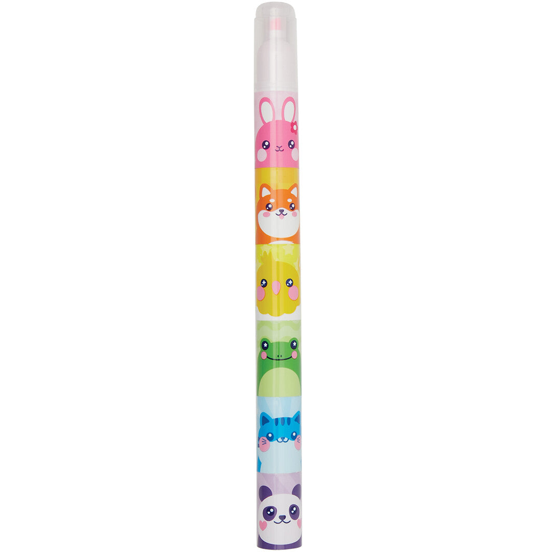ooly stapelbare mini markeerstiften dieren - 6st | 02.130-093 | 1